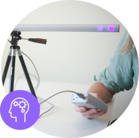 EMDR-lichtbalk en buzzer tijdens een behandelsessie